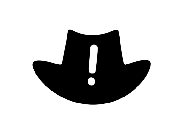Cowboy Hat with Playful Mono Exclaim Graphics & Crafts