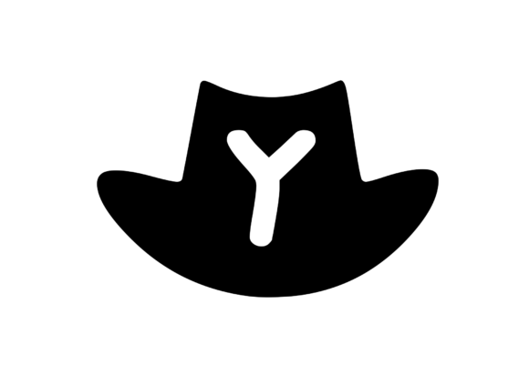 Cowboy Hat with Playful Mono Y: Graphics for Crafts