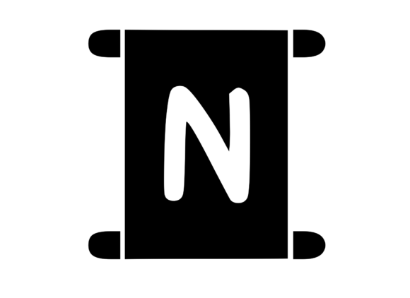 Old Scroll with Playful Mono N Graphics for Crafts