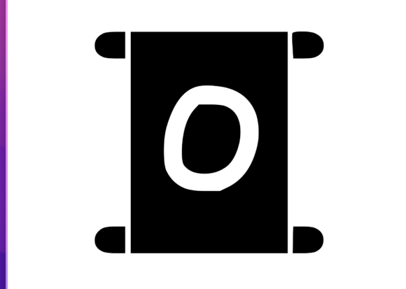 Old Scroll with Playful Mono O: Graphics for Crafts