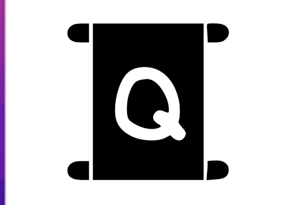 Old Scroll with Playful Mono Q: Graphics for Crafts