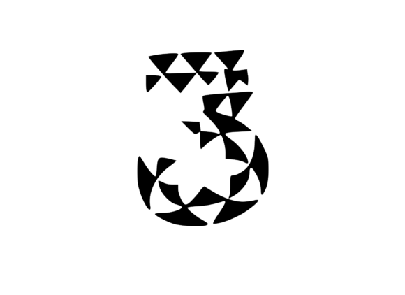 Playful Geometric Pattern Mono 3: Graphics for Crafts