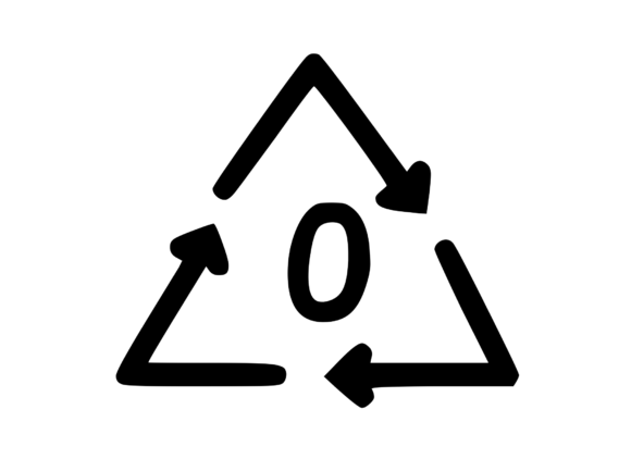 Recycle Symbol with Playful Mono 0 Graphics for Crafts