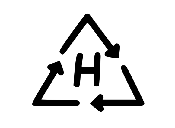 Recycle Symbol with Playful Mono H: A Stitch Test