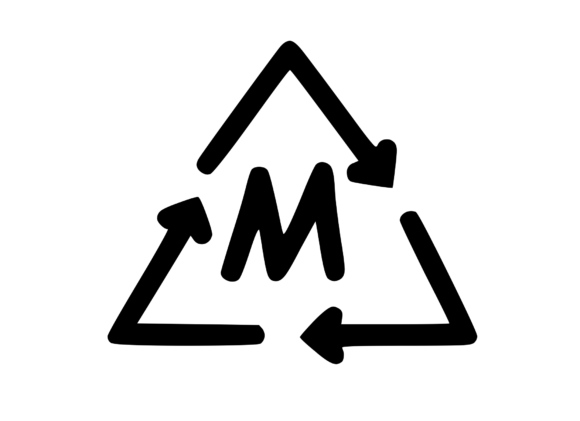 Recycle Symbol with Playful Mono M: Graphics for Crafts