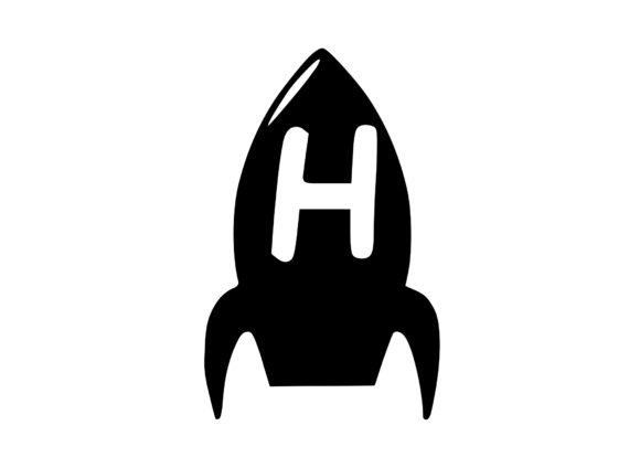 Space Rocket with Playful Mono H: Graphics for Crafts